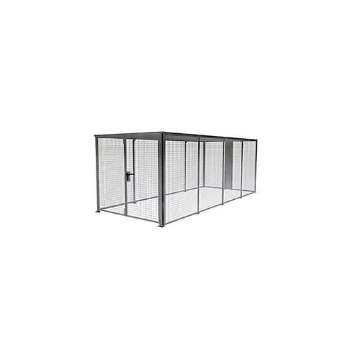 Lagerbox LBM 6000, abschließbar, Doppelflügeltor, B 2160 x H 1985 mm, zur Bodenbefestigung, Baukastensystem, B 2450 x T 5885 x H 2100, feuerverzinkt