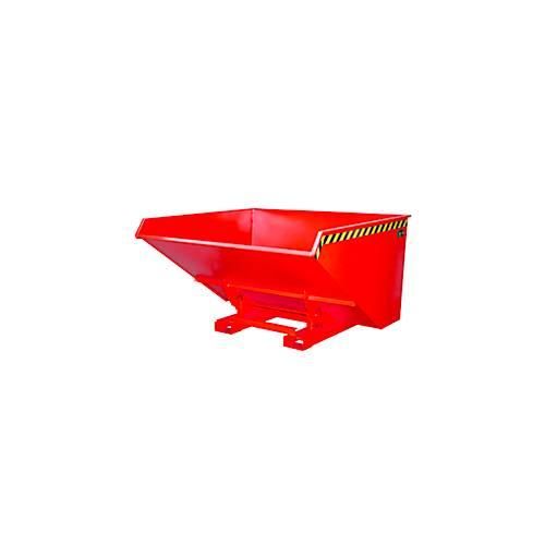 Bauer Kippbehälter EXPO-E 2100, mit Rollen, Deichsel & Ablasshahn, öl-/wasserdicht, abrollend, B 1870 x T 1720 x H 1095 mm, feuerrot RAL 3000