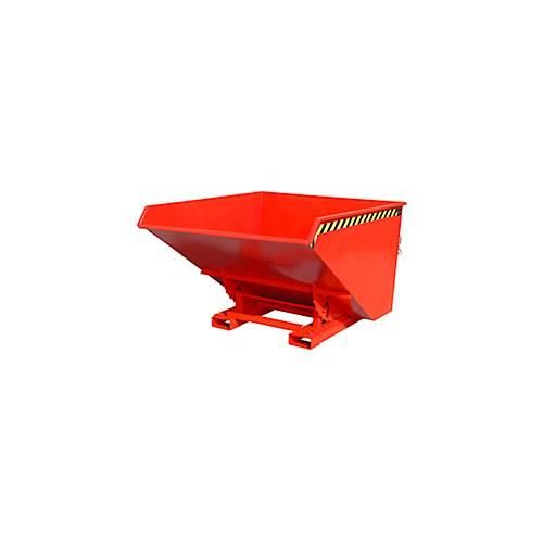 Bauer Kippbehälter EXPO-E 1700, mit Rollen, Deichsel & Ablasshahn, öl-/wasserdicht, abrollend, B 1570 x T 1720 x H 1095 mm, feuerrot RAL 3000
