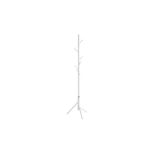 Garderobenständer HAKU, 8 Haken mit jeweils 5 kg Tragkraft, Ø 480 x H 1730 mm, Stahlrohr lackiert, weiß