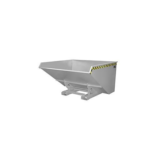 Bauer Kippbehälter EXPO-E 2100, mit Rollen, Deichsel & Ablasshahn, öl-/wasserdicht, abrollend, B 1870 x T 1720 x H 1095 mm, mausgrau RAL 7005