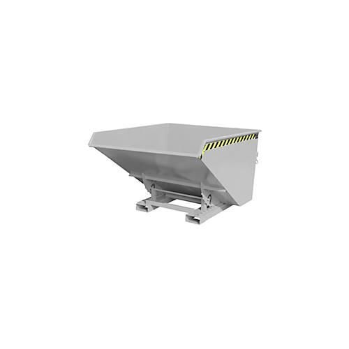Bauer Kippbehälter EXPO-E 1700, mit Rollen, Deichsel & Ablasshahn, öl-/wasserdicht, abrollend, B 1570 x T 1720 x H 1095 mm, mausgrau RAL 7005