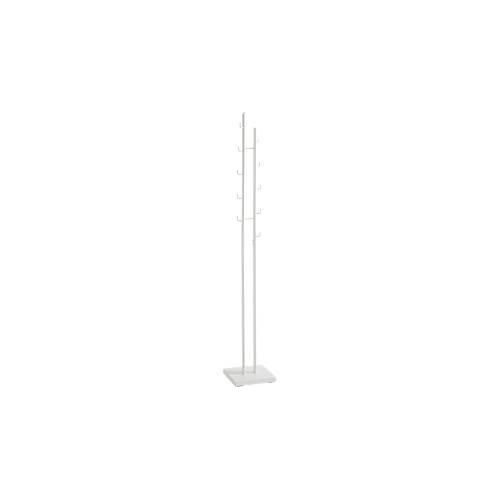 Garderobenständer HAKU, 8 Haken mit jeweils 5 kg Tragkraft, Fußplatte, B 290 x T 290 x H 1760 mm, Stahlrohr pulverbeschichtet/Metall, weiß