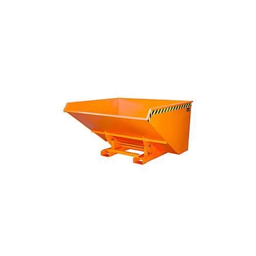 Bauer Kippbehälter EXPO-E 2100, mit Rollen, Deichsel & Ablasshahn, öl-/wasserdicht, abrollend, B 1870 x T 1720 x H 1095 mm, gelborange RAL 2000