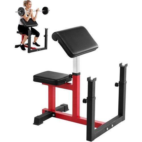 Verstellbare Preacher Curlbank Bizepsmaschine - Langhantelausrüstung 200kg - Fitnessgeräte für das Heimtraining