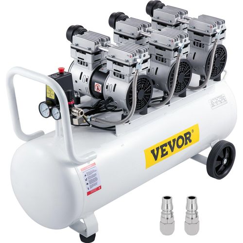 Flüster Kompressor Ölfrei Luftkompressor 22 Gallonen 100L Druckluft Leise mit 2 Manometer für Hausreparatur, Reinigung der Fußbodenheizung, Blechlackierung, Stahlluftpistole, Zahnmedizin usw.