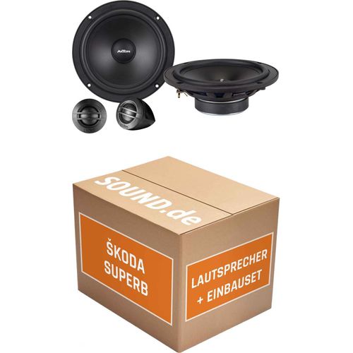 Lautsprecher Boxen Einbaupaket Front Axton ATC165S passend für Skoda Superb II Typ 3T | 2x Tief-Mitteltöner 2x Hochtöner 2x Frequenzweiche