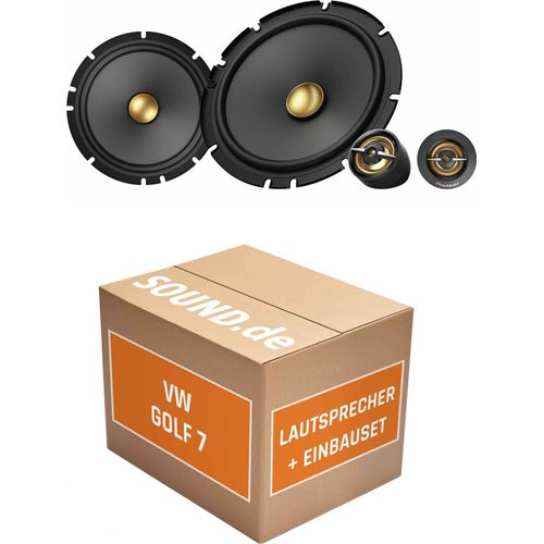 Lautsprecher Boxen Einbaupaket hinten Pioneer TS-A1601C passend für VW Golf VII | 2x Tief-Mitteltöner 2x Hochtöner
