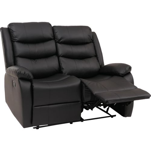 2er Kinosessel HWC-O62, Relaxsessel Fernsehsessel mit Armlehne, Liegefunktion Kunstleder schwarz