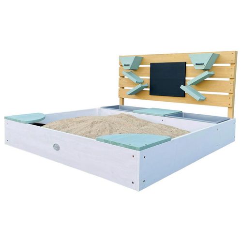 Ambia Garden Sandkasten , Braun, Grün, Weiß , Holz, Kunststoff , Hemlocktanne , 100x105x59 cm , EN 71, CE, FSC 100% , Sitzfläche, mit Holzschutz