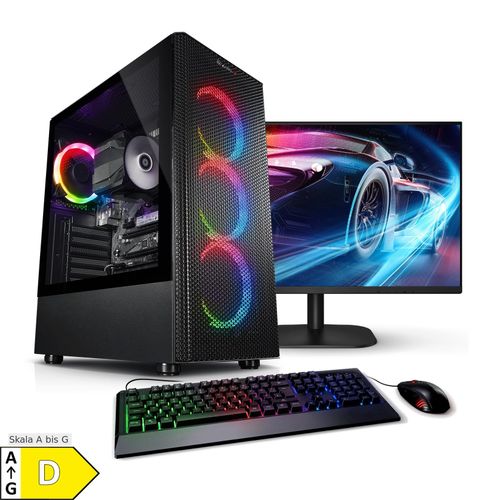 Gaming PC mit 27 Zoll TFT Viper V AMD Ryzen 5 5600GT, 16GB DDR4, AMD Vega Grafik, 500GB SSD, WLAN, Windows 11