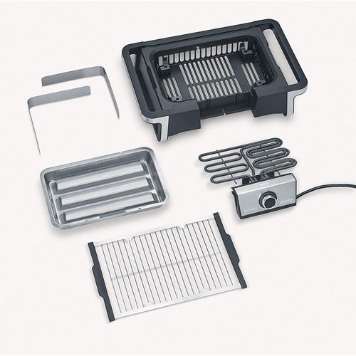 Elektrogrill Tischgrill SEVERIN SENOA BOOST PG 8113 500°C in nur 10 Minuten PG 8113 aus Edelstahl, schwarzsilber Elektrogrill Tischgrill Standgrill Grill Barbecue Grill