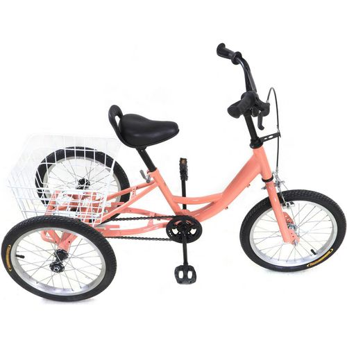 16 Zoll Fahrrad Dreirad mit Einkaufskorb Singlespeed (hellorange) für Kinder