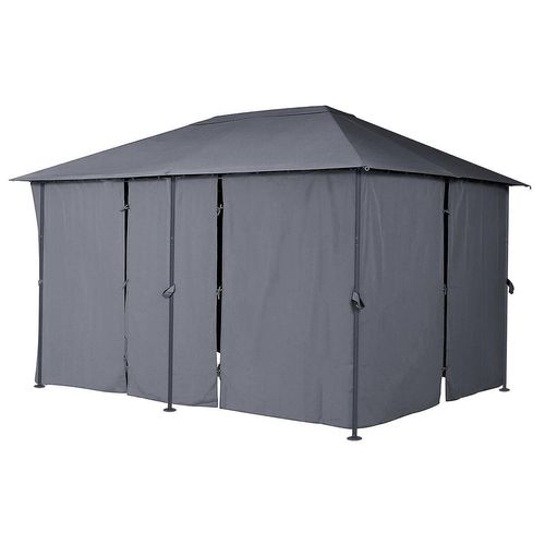Gartenlauben-Vorhänge Santorini und Thira in Schiefergrau - Für Santorini 4 × 3 m (6 Vorhänge) - Hespéride