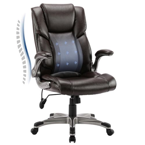 Bürostuhl-COLAMY Bürostuhl – Ergonomischer Schreibtischstuhl mit hoher Rückenlehne, Klapparmlehnen und verstellbarer Neigungsfunktion
