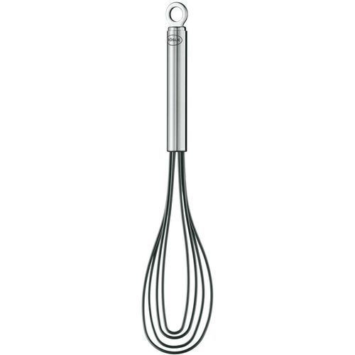 Schneebesen RÖSLE, schwarz (edelstahlfarben, schwarz), B:6cm H:4cm, Edelstahl 18/10, Silikon, Schneebesen, Tellerbesen mit Silikon, Edelstahl 18/10, spülmaschinengeeignet