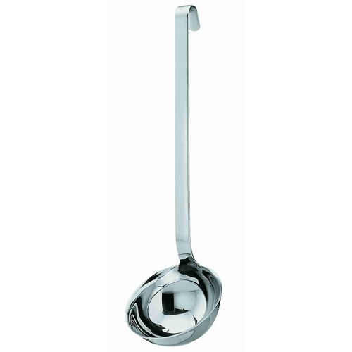 Schöpflöffel RÖSLE, silber (edelstahlfarben), Ø:9,5cm, Edelstahl 18/10, Kochlöffel, Schöpfkelle mit Hakengriff, Edelstahl 18/10, spülmaschinengeeignet
