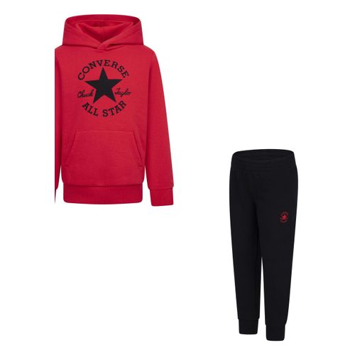 Sportanzug CONVERSE, Kinder, Gr. 116 (6), schwarz, Obermaterial: 60% Baumwolle, 40% Polyester, Sportanzüge, für Kinder