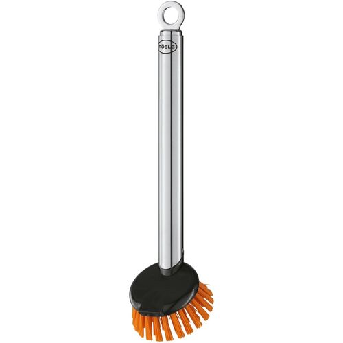 Reinigungsbürste RÖSLE, bunt (edelstahlfarben, schwarz, orange), B:6cm H:6,5cm L:24,5cm, Edelstahl, Polyester, Reinigungsbürsten, Spülbürste mit Wechselkopf, Edelstahl 18/10, spülmaschinengeeignet