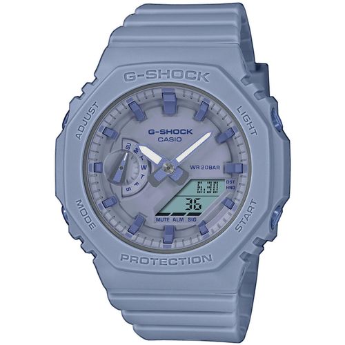 Chronograph CASIO G-SHOCK, blau (graublau), Armbanduhren, Damen, Quarzuhr, Armbanduhr, Damen, Herren, digital, bis 20 bar wasserdicht