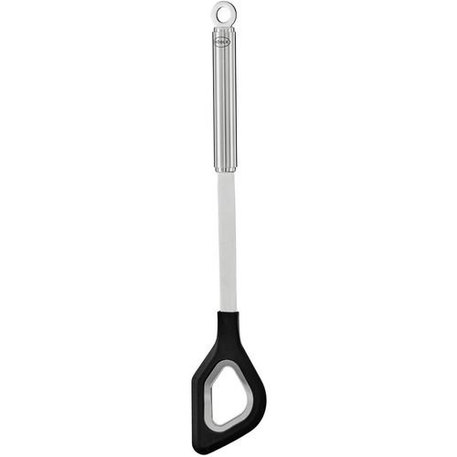Kochlöffel RÖSLE, schwarz (edelstahlfarben, schwarz), - L: 32,5cm, Edelstahl 18/10, Silikon, Kochlöffel, Rührlöffel mit Aufhängeöse, Edelstahl 18/10, spülmaschinengeeignet