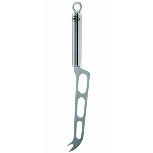 Käsemesser RÖSLE, silber (edelstahlfarben), Gesamtlänge 28cm Klingenlänge 18cm, Edelstahl 18/10, Kochmesser, zum Schneiden von Weichkäse, scharfer Wellenschliff, Edelstahl 18/10