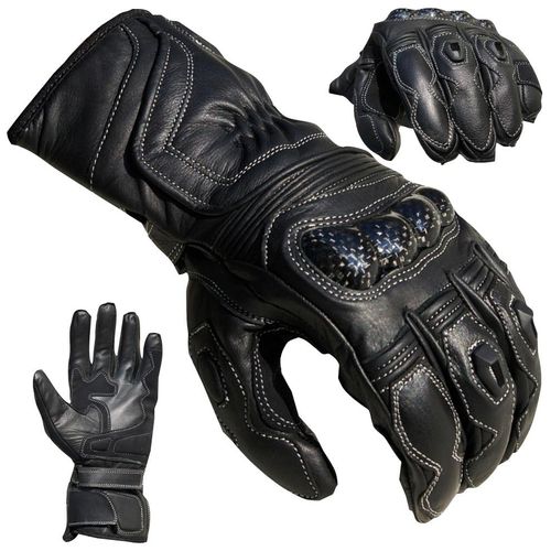 Motorradhandschuhe PROANTI Gr. XL, schwarz, Handschuhe, XL, Obermaterial: 100% Rindsleder. Innenfutter: 100% Polyester, Racing, aus Leder