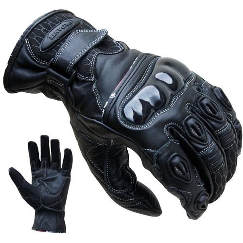 Motorradhandschuhe PROANTI Gr. XXL, schwarz, Handschuhe, XXL, Obermaterial: 100% Rindsleder. Innenfutter: 100% Polyester, aus Leder, kurz geschnitten