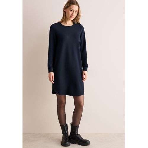 Midikleid CECIL, Damen, Gr. XXL (46), US-Größen, blau (universal blau), Stoff, 50% Modal, 44% Polyester, 6% Elasthan, unifarben, casual, normal kniefrei, Rundhals, Langarm Bündchen, Kleider, knielang