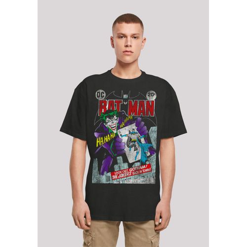 T-Shirt F4NT4STIC "Batman Joker Playing Card Cover", Damen, Gr. M, schwarz, Obermaterial: 100% Baumwolle, oversize, Rundhals, ohne Bündchen, Shirts T-Shirt, Print