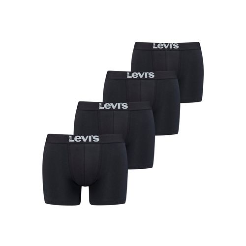 Boxershorts LEVI'S, Herren, Gr. L, schwarz, Obermaterial: 95% Baumwolle, 5% Elasthan, unifarben, bedruckt, körpernah, Unterhosen, mit breitem Logobund