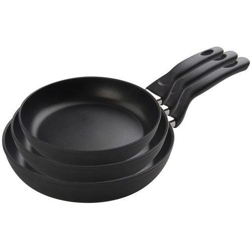 Ballarini Pfannenset Panarea , Schwarz , Metall , 3-teilig , rund , antihaftbeschichtet , Kochen, Pfannen, Pfannensets