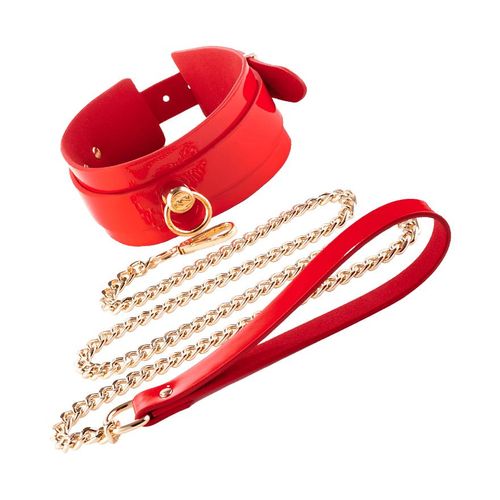 High Gloss Bondage O-Ring Collar & Leash