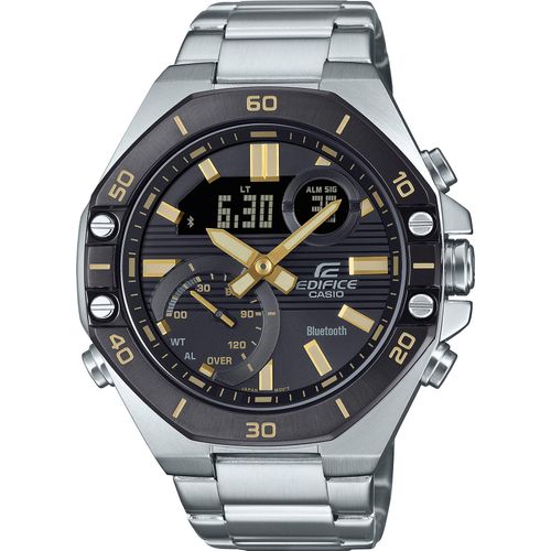 Smartwatch CASIO EDIFICE, silber (edelstahlfarben), Smartwatches, Armbanduhr, Herrenuhr, Edelstahlarmband, Bluetooth,bis 10 bar wasserd.