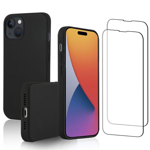 Hülle iPhone 15 Plus und 2 schutzfolien - Silikon - Schwarz