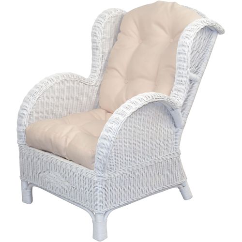 Ohrensessel, weiß, B:66cm H:96cm T:89cm, HOFMANN LIVING AND MORE, Sessel, Handgeflochten