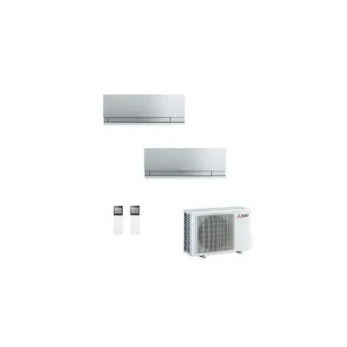 Mitsubishi Duo Split 7000+18000 Btu MXZ-2F53VF4 MSZ-EF22VGKS MSZ-EF50VGKS Klimageräte Silbernen Premium WiFi