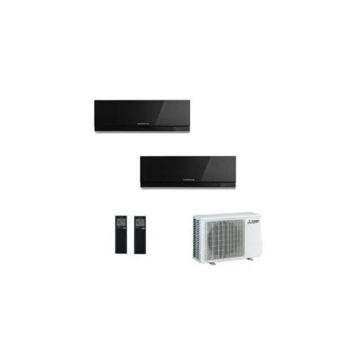 Mitsubishi Duo Split 7000+7000 Btu MXZ-2F33VF4 MSZ-EF22VGKB MSZ-EF22VGKB Klimageräte Schwarz Premium WiFi
