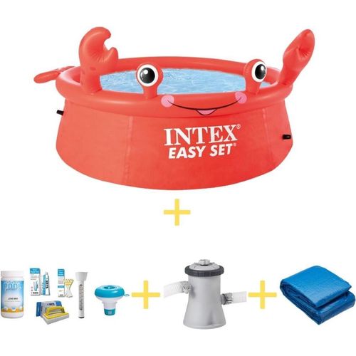 Intex Easy Set Pool - 183 cm - Krabben Edition - Inklusive WAYS Wartungspaket, Filterpumpe & Bodenplane