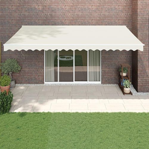 Möbel Markise Einziehbar Creme 5x3 m Stoff und Aluminium - Markisentuch 3154430
