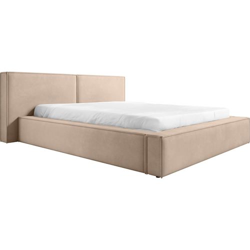MEBLITO Polsterbett Trakas 180x200 cm Trüffel mit Bettkasten, Magic Velvet 2282