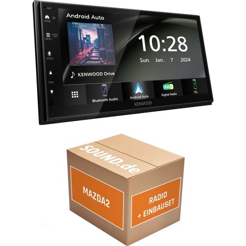 Autoradio Einbaupaket Kenwood DMX5023DABS passend für Mazda2 DE + Multifunktionslenkrad | Apple Carplay Android Auto APP Spiegelung