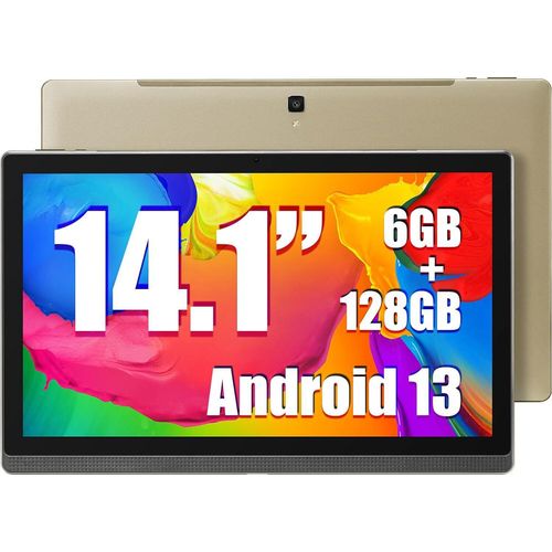 Tablet 14.1 Zoll mit 1920 * 1080 IPS HD Display, 6GB/128GB, Bluetooth 4.1, 2.4G/5G WiFi, und 10000mAh Akku - Ideal für Produktivität, Unterhaltung