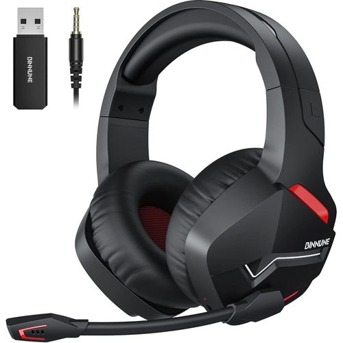 Gaming Headset, Wireless Headset für PS4 PS5 PC Playstation 4 5, Gaming Kopfhörer mit Mikrofon Bluetooth USB Gaming Headset Wireless mit 48 Stunden