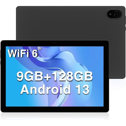 Tablet 10.1 Zoll, 9(4+5) GB RAM +128GB ROM(1TB TF), Android 13 Tablet, 8MP+5MP, 5060mAh/WIFI6/Google GMS/Widevine