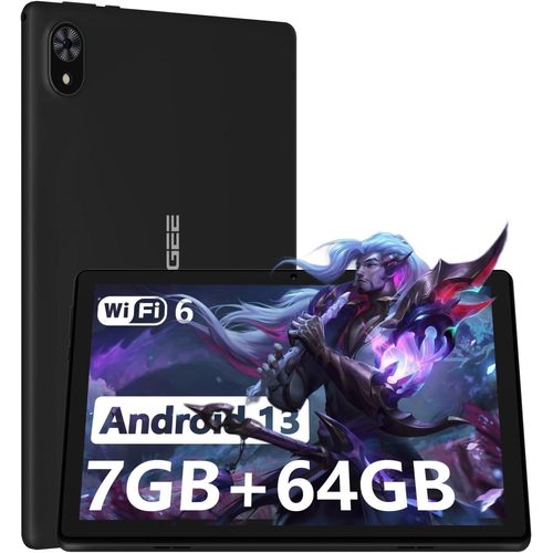 Tablet 10 Zoll, 7GB RAM+ 64GB ROM (1TB TF), Kinder Tablet 5060mAh, Android 13 Tablet, 1280 x 800 HD+ & Dual Camera & & WiFi 6 & Bluetooth 5.0