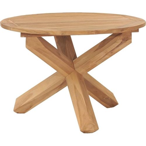 Garten-Esstisch Ø110x75 cm Massivholz Teak