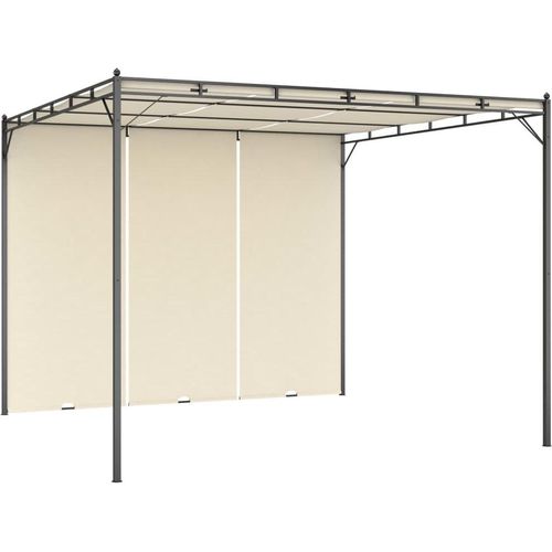 Gartenpavillon mit Seitenvorhang 3x3x2,25 m Creme