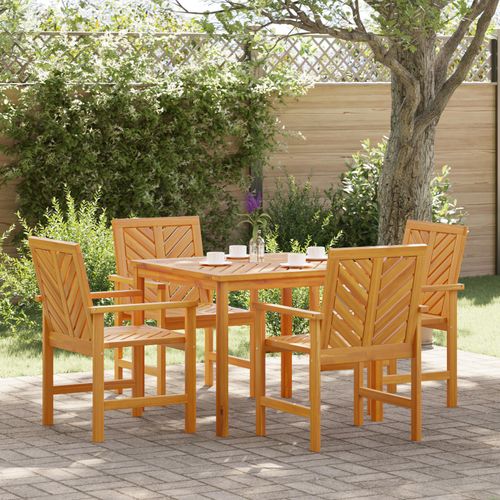 Möbel 4-teilige Garten Essgruppe aus massivem Akazienholz - Gartentische 3154105