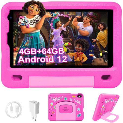 Tablet Android 12, 4 GB RAM 64 GB ROM/TF 128 GB, Tablet 8 Zoll mit elterlicher Kontrolle, 4000 mAh, Dual-Kamera HD/IPS, Kinder-Tablet WiFi Bluetooth